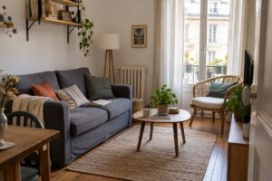 Le salon d'un petit appartement