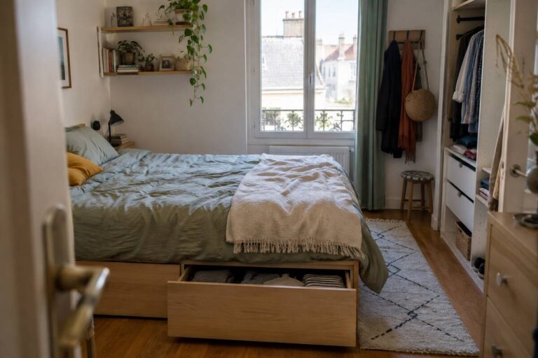 Une petite chambre dans un appartement